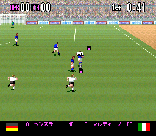 Super Formation Soccer '94 - World Cup Final Data (Japan) In game screenshot